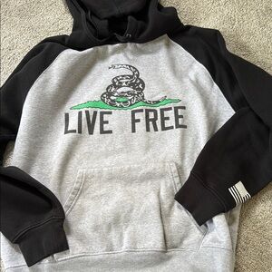 Live Free Black and Gray Hoodie